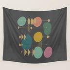 Mid Century Modern Atomic in Grey Wall Tapestry Gallery Image 4