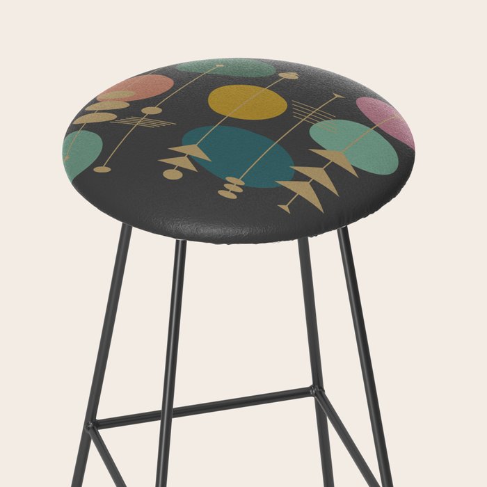 Mid Century Modern Atomic in Grey Stool Gallery Image 2
