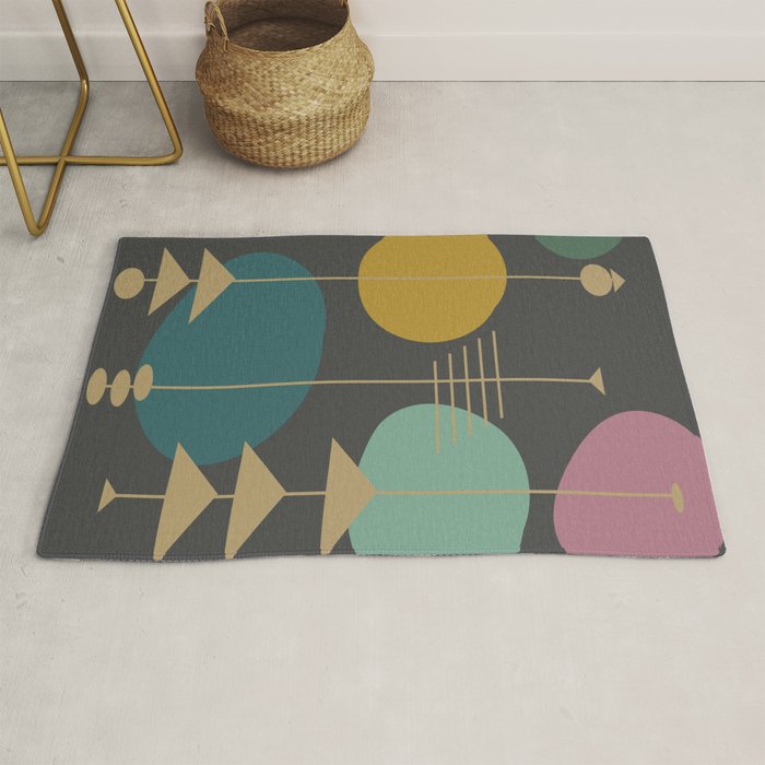Mid Century Modern Atomic in Grey Rug Gallery Image 1