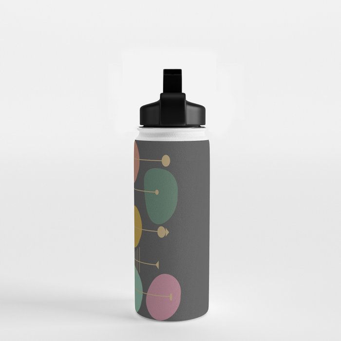 Mid Century Modern Atomic in Grey Water Bottle Gallery Image 2