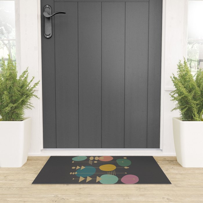 Mid Century Modern Atomic in Grey Welcome Mat Gallery Image 3