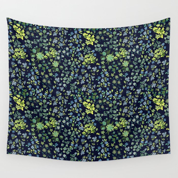 Botanical Night Bloom Wall Tapestry Gallery Image 4