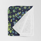Botanical Night Bloom Throw Blanket Gallery Image 3