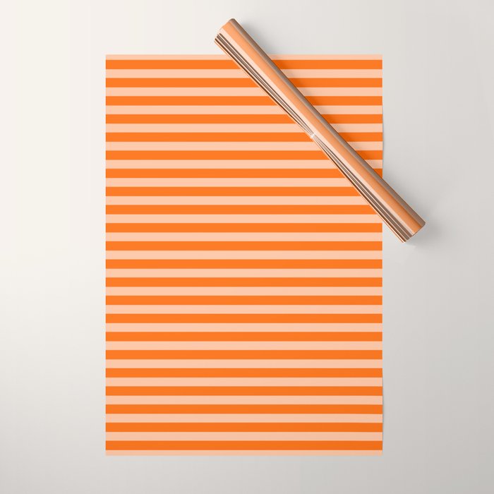 Striped 2 Orange Wrapping Paper Gallery Image 1