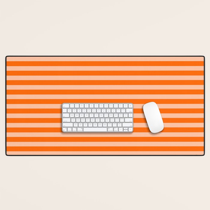Striped 2 Orange Desk Mat Gallery Image 1