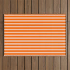 Striped 2 Orange Outdoor Rug Gallery Image 1