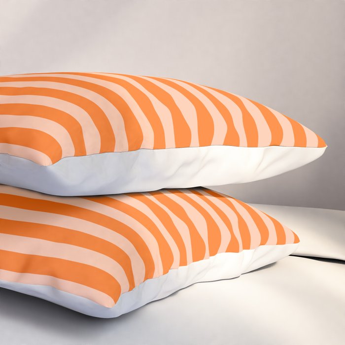 Striped 2 Orange Pillow Sham Gallery Image 3