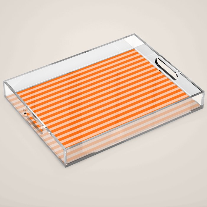 Striped 2 Orange Acrylic Tray Gallery Image 1