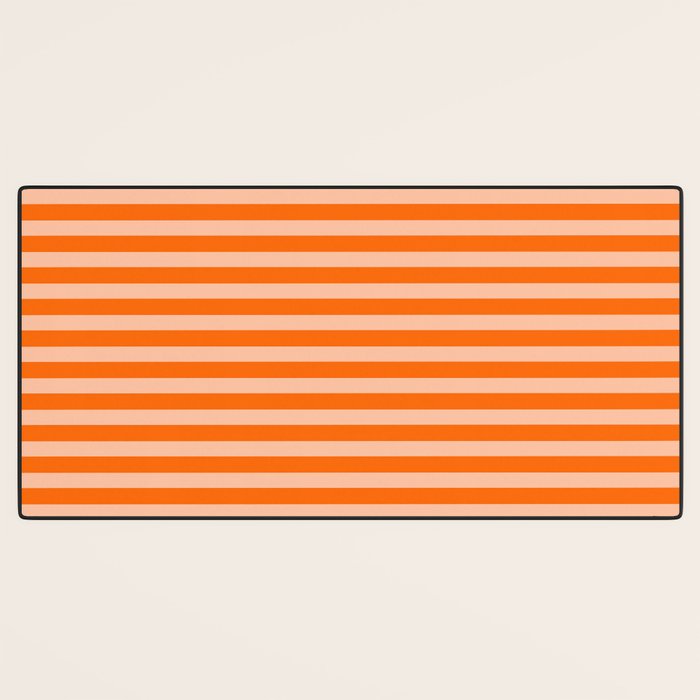 Striped 2 Orange Desk Mat Gallery Image 3