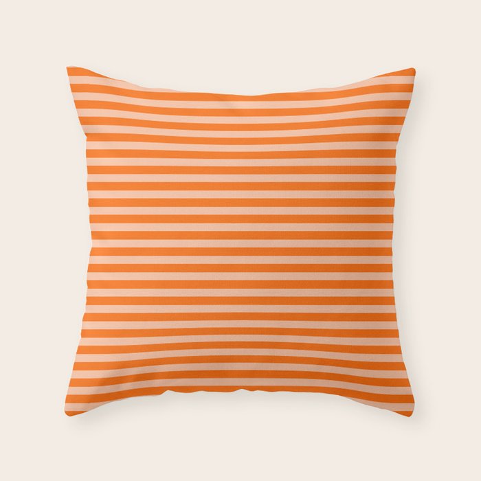 Striped 2 Orange Throw Pillow Gallery Image 6