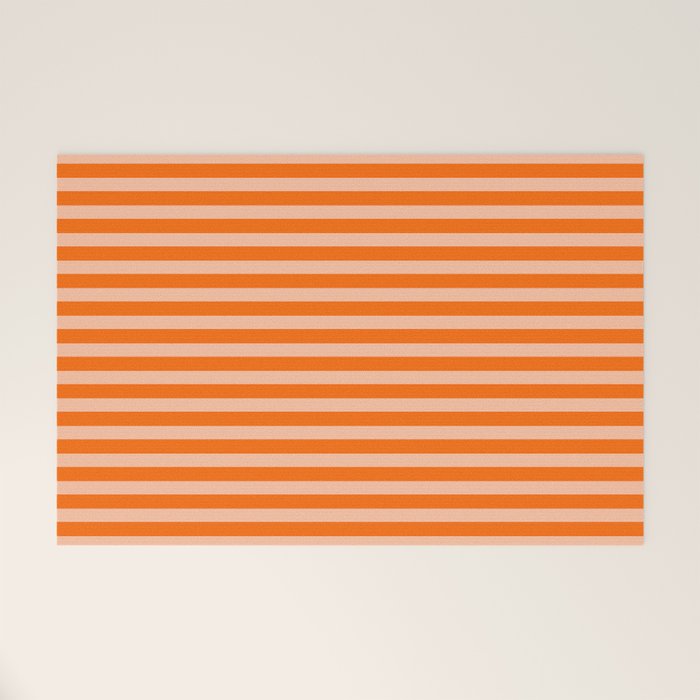 Striped 2 Orange Welcome Mat Gallery Image 1