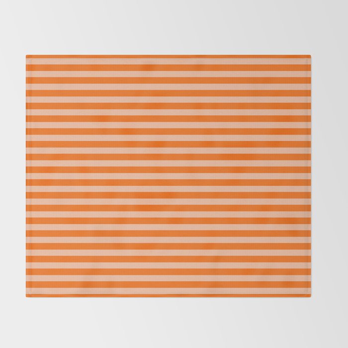 Striped 2 Orange Throw Blanket Gallery Image 2