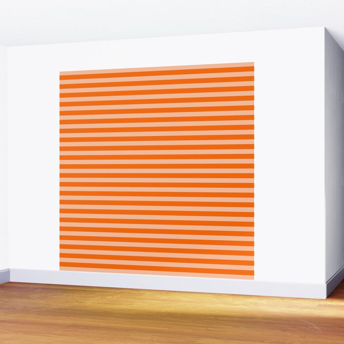 Striped 2 Orange Wall Mural Gallery Image 2