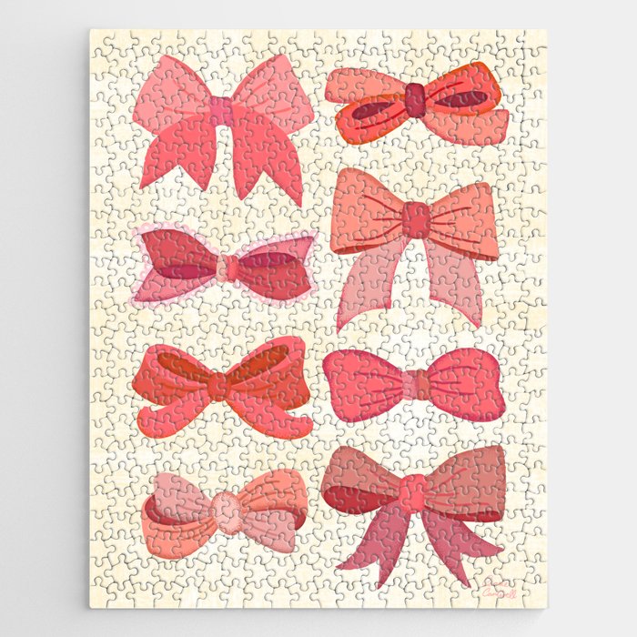Vintage Pink Bows Jigsaw Puzzle Gallery Image 1
