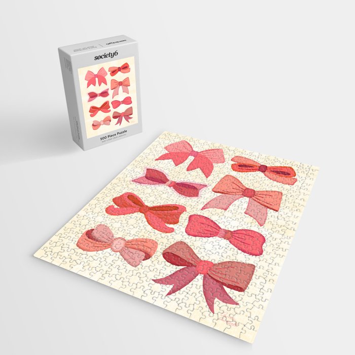 Vintage Pink Bows Jigsaw Puzzle Gallery Image 2