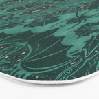 Gothic Halloween Damask - terrifying teal Bath Mat Gallery Image 3