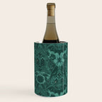 Gothic Halloween Damask - terrifying teal Wine Chiller Gallery Image 2