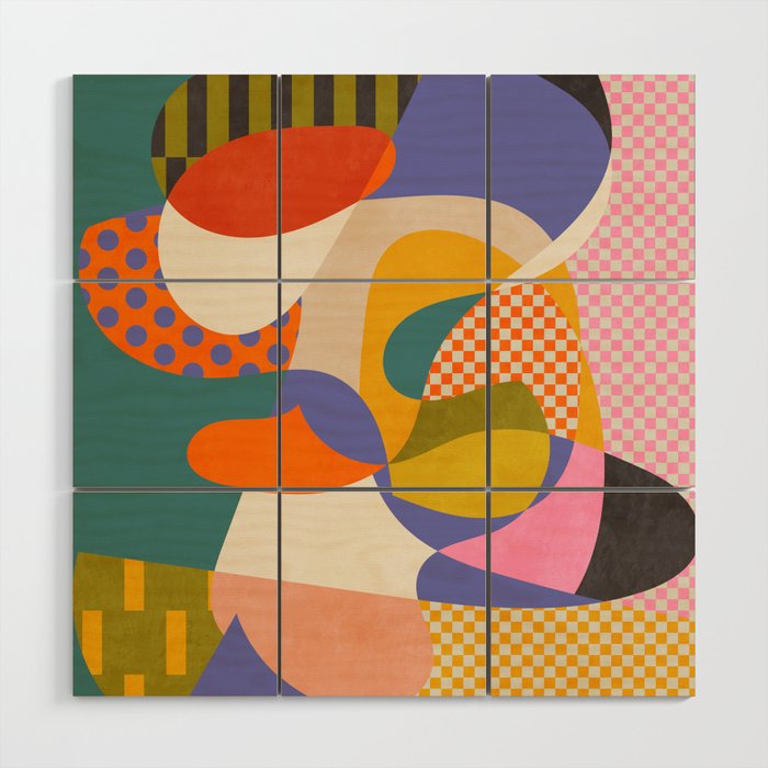 minimal shapes abstract Wood Wall Art Gallery Image 1
