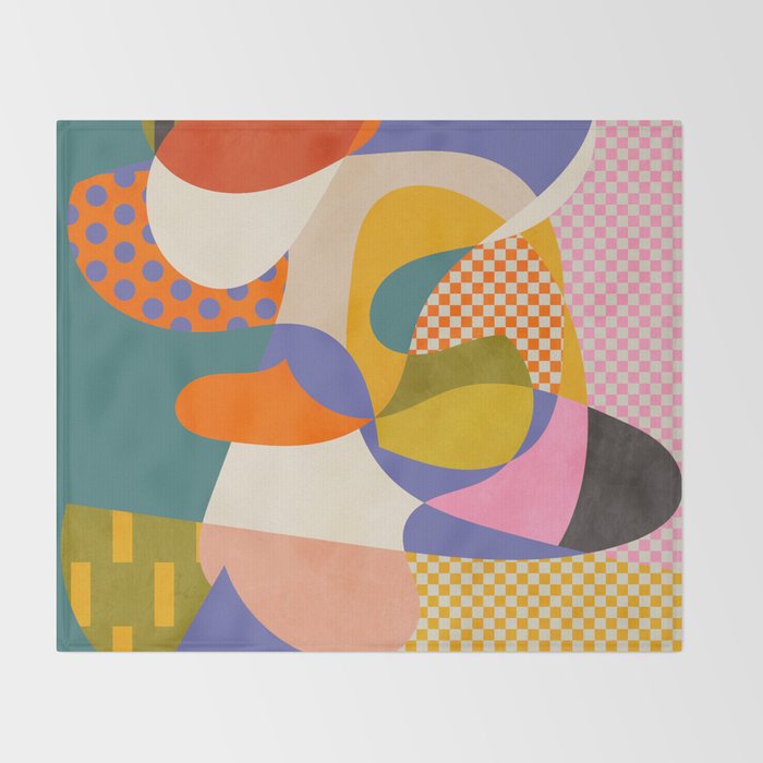 minimal shapes abstract Throw Blanket Gallery Image 2