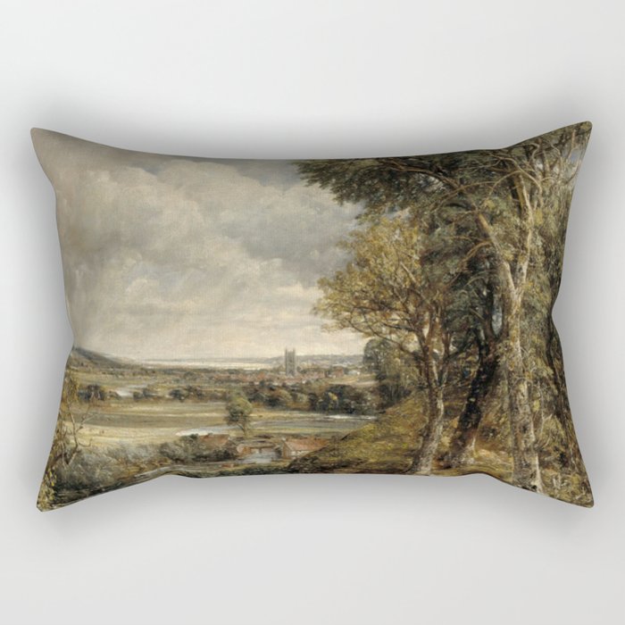 Vintage landscape art by John Constable Rectangular Pillow Gallery Image 2