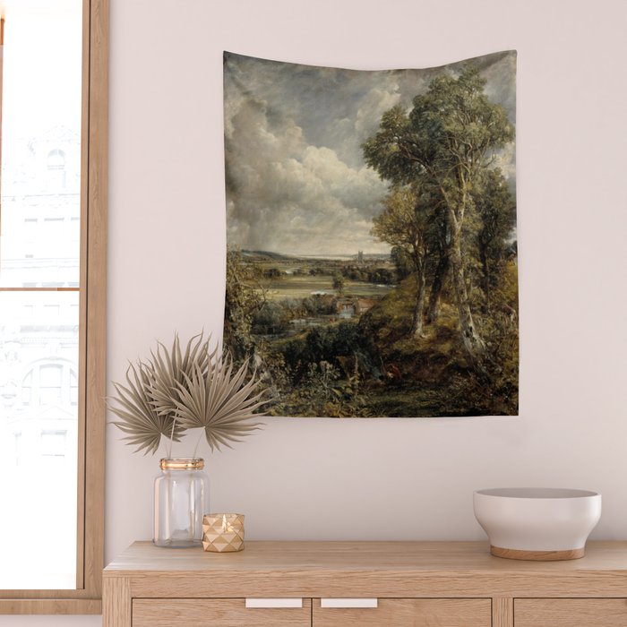 Vintage landscape art by John Constable Wall Tapestry Gallery Image 2