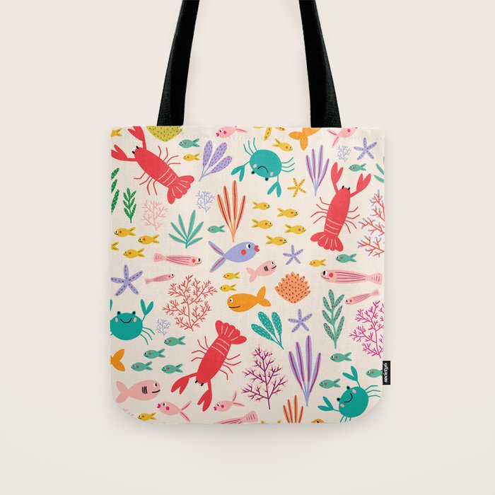 The Happy Ocean  Tote Bag Gallery Image 1