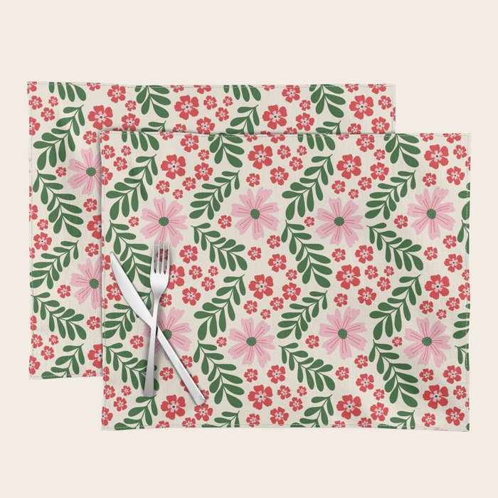 Whimsical Floral- Christmas vibes Placemat Gallery Image 1