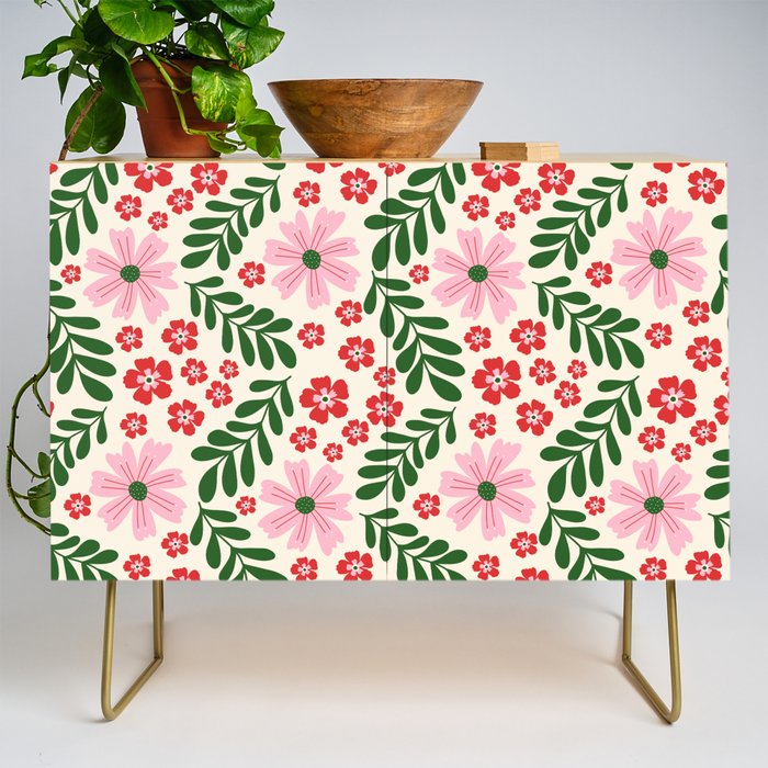 Whimsical Floral- Christmas vibes Credenza Gallery Image 1