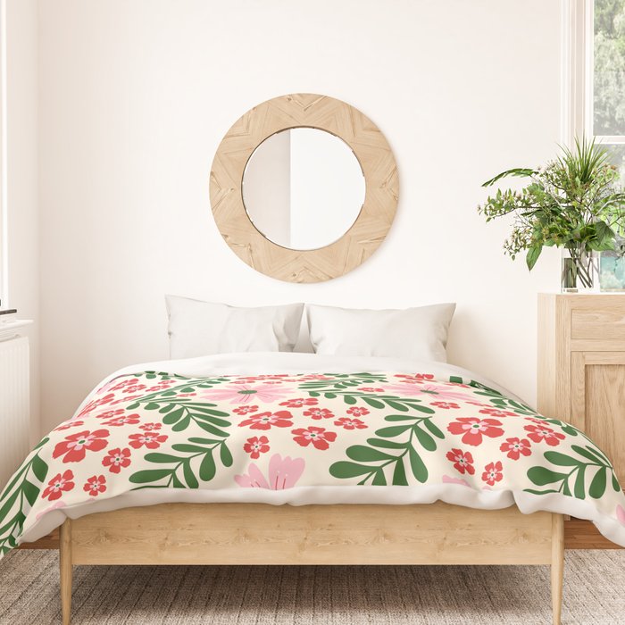 Whimsical Floral- Christmas vibes Duvet Cover Gallery Image 3