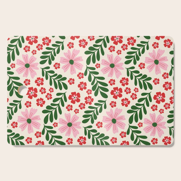 Whimsical Floral- Christmas vibes Cutting Board Gallery Image 1