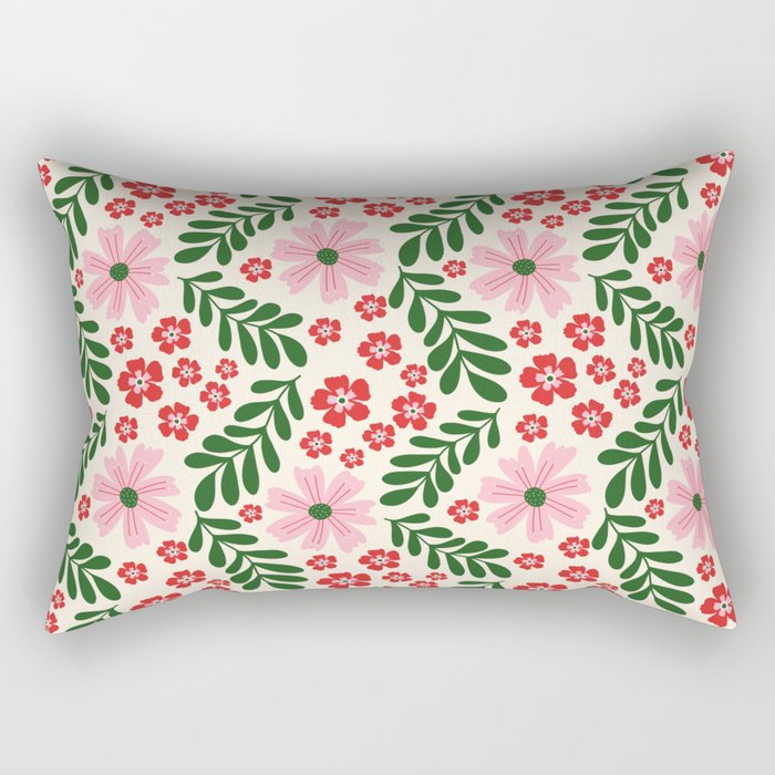 Whimsical Floral- Christmas vibes Rectangular Pillow Gallery Image 2