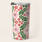 Whimsical Floral- Christmas vibes Travel Mug Gallery Image 3