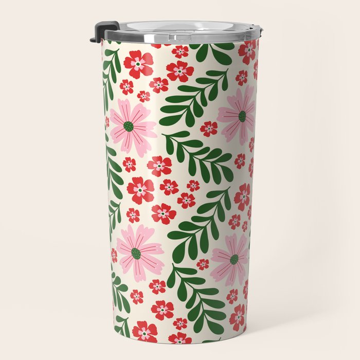 Whimsical Floral- Christmas vibes Travel Mug Gallery Image 3