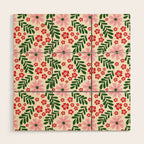 Whimsical Floral- Christmas vibes Wood Wall Art Gallery Image 1