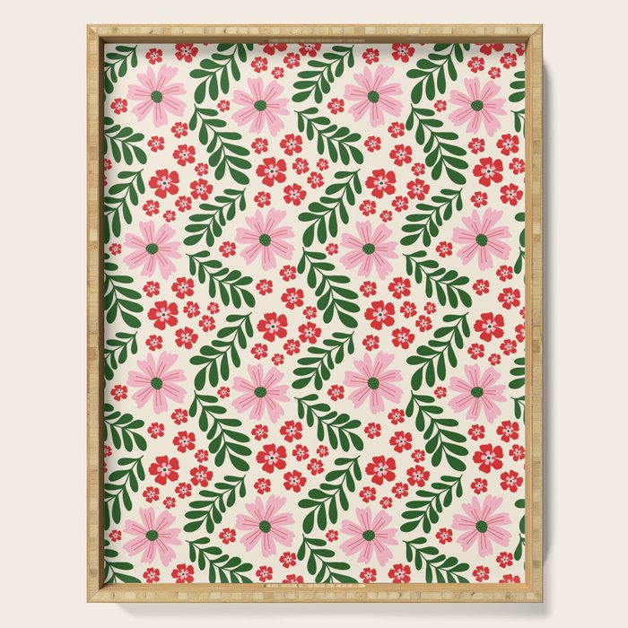 Whimsical Floral- Christmas vibes Serving Tray Gallery Image 1