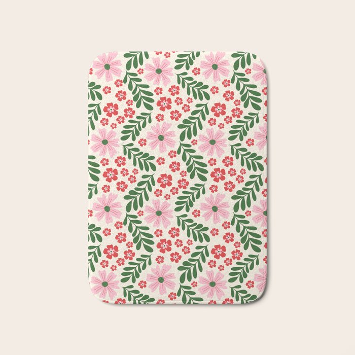 Whimsical Floral- Christmas vibes Bath Mat Gallery Image 1