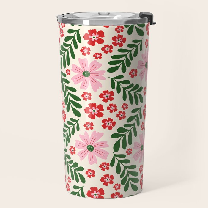 Whimsical Floral- Christmas vibes Travel Mug Gallery Image 2