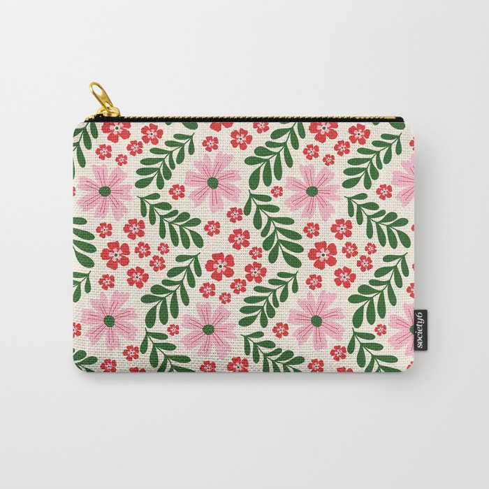 Whimsical Floral- Christmas vibes Carry All Pouch Gallery Image 1