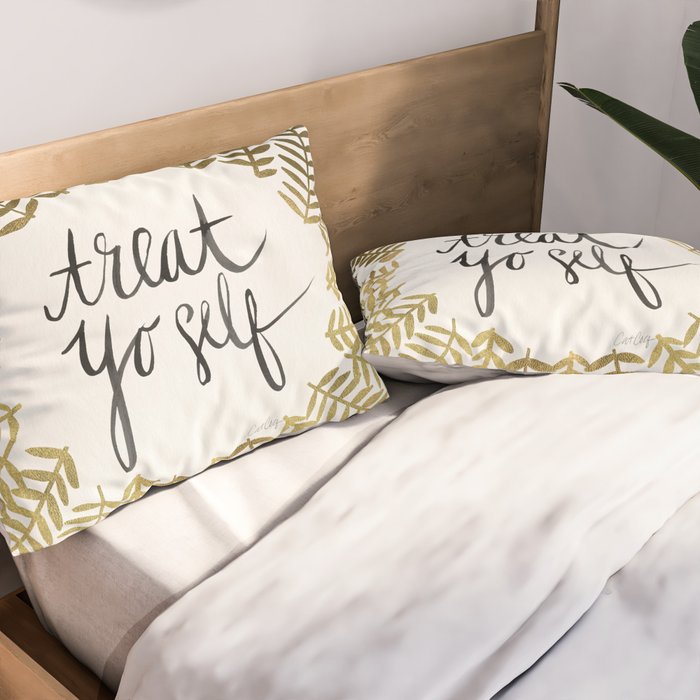 Treat Yo Self - Gold Pillow Sham Gallery Image 2