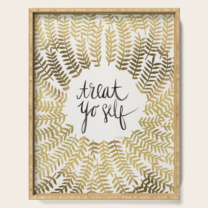 Treat Yo Self - Gold Serving Tray Gallery Image 1