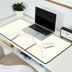 Colorful Thoughts Minimal Line Art Woman with Flowers II Desk Mat Gallery Image 2