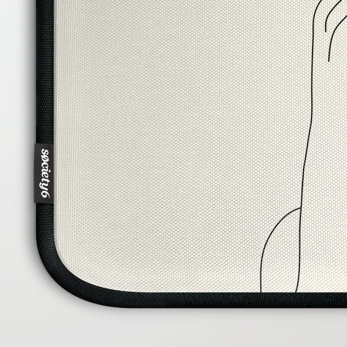 Colorful Thoughts Minimal Line Art Woman with Flowers II Laptop Sleeve Gallery Image 3