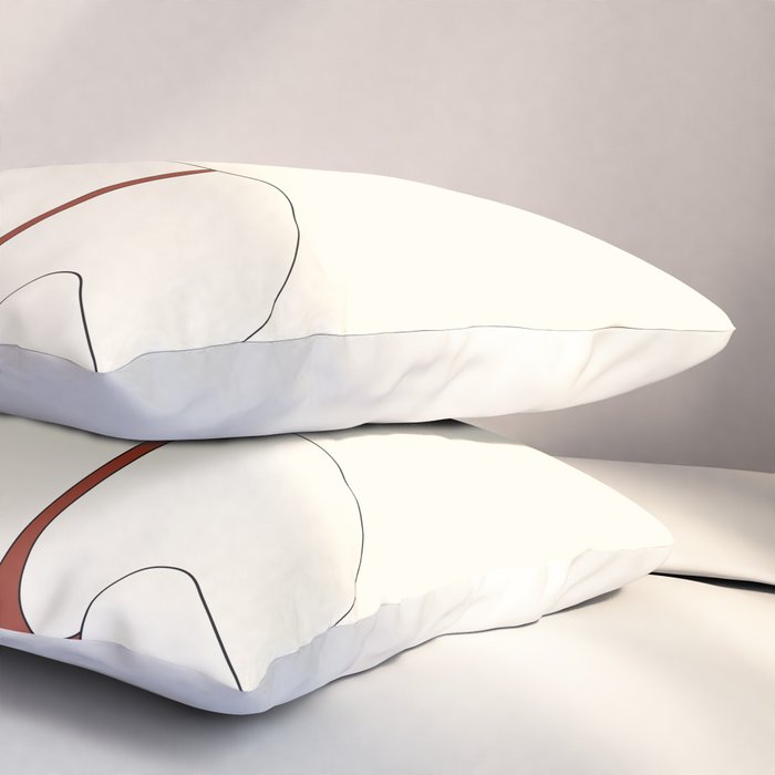 Colorful Thoughts Minimal Line Art Woman with Flowers II Pillow Sham Gallery Image 3