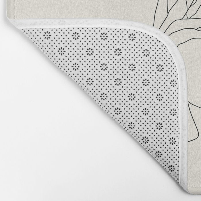 Colorful Thoughts Minimal Line Art Woman with Flowers II Bath Mat Gallery Image 2