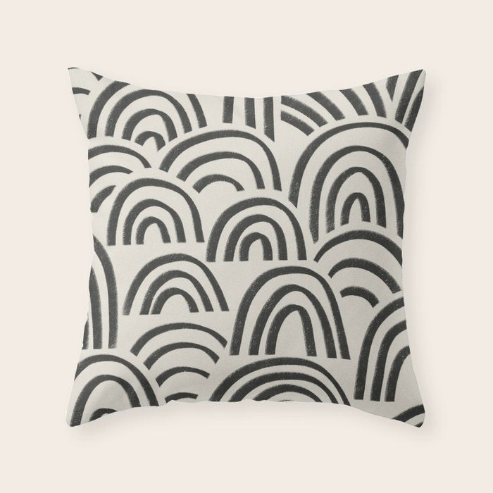 Charcoal Arches #1 Throw Pillow Gallery Image 1