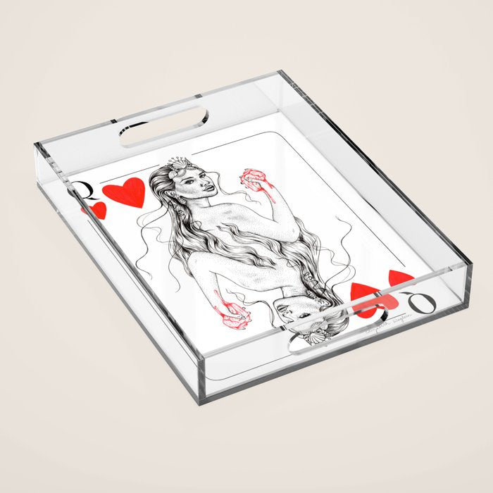Mermaid Queen of Hearts Acrylic Tray Gallery Image 1