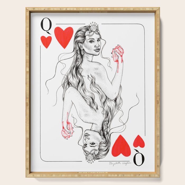 Mermaid Queen of Hearts Serving Tray Gallery Image 1