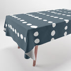 Spotted Mudcloth, Teal and White, Boho Prints Tablecloth Gallery Image 1