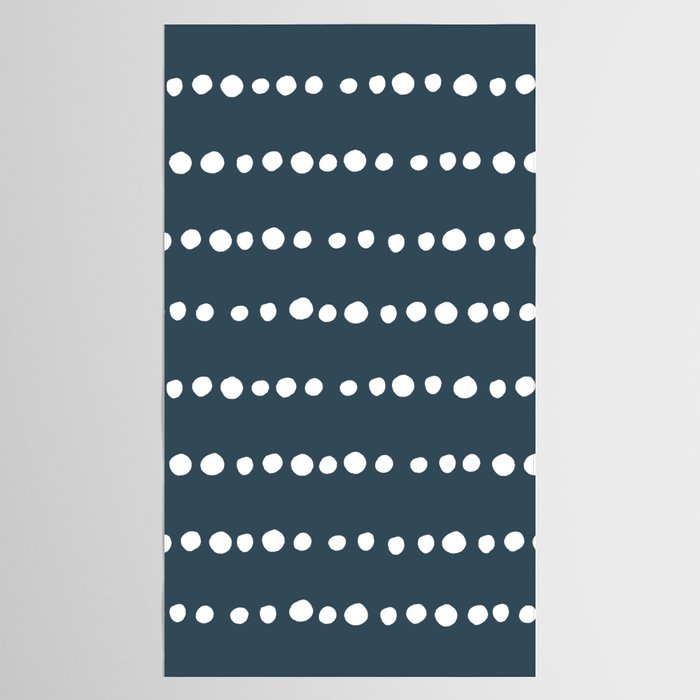 Spotted Mudcloth, Teal and White, Boho Prints Tablecloth Gallery Image 2