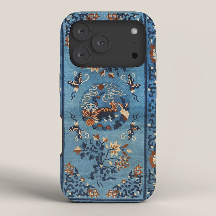 Aincent Chinese Old Century Authentic Colorful Deep Royal Blue Vintage Patterns iPhone Case Gallery Image 3